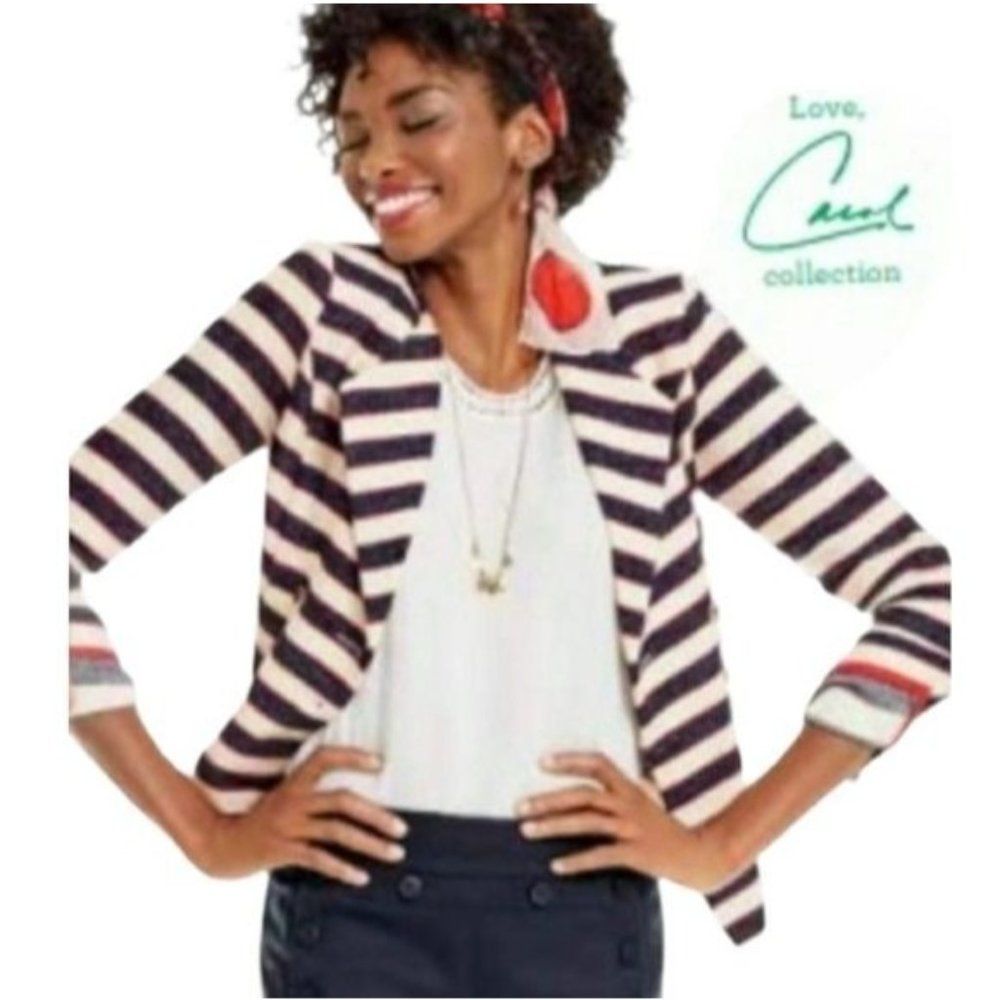NEW CABI 5094 Cruise Jacket Nautical Stripe Double Breast Blazer 6 Tailored - Picture 2 of 12